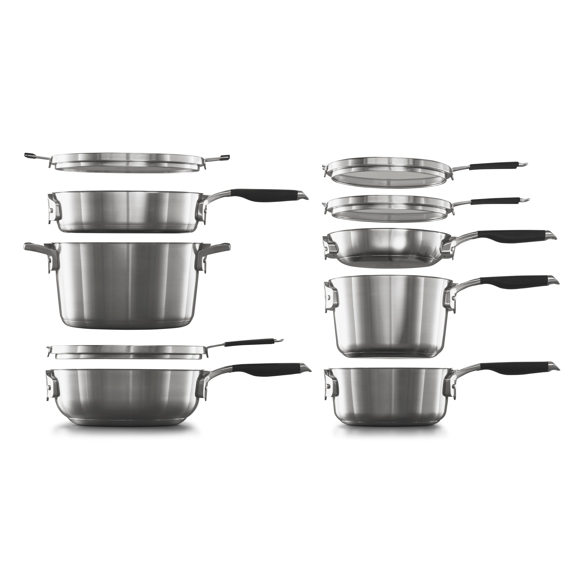 Select By Calphalon 10pc Stainless Steel Space Saving Set