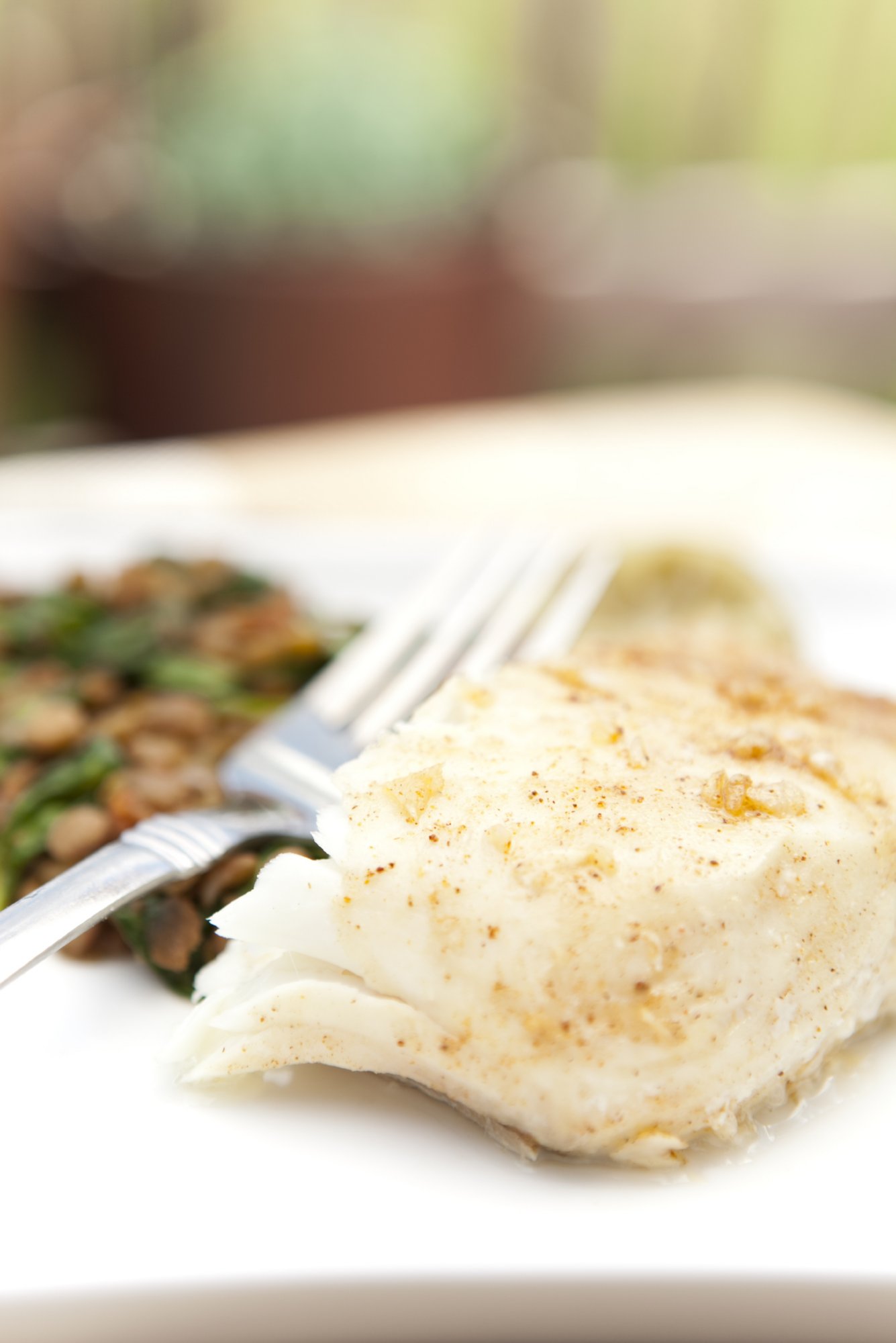 Braised Halibut with Spring Peas, Morels and Mint CalphalonUSAStore