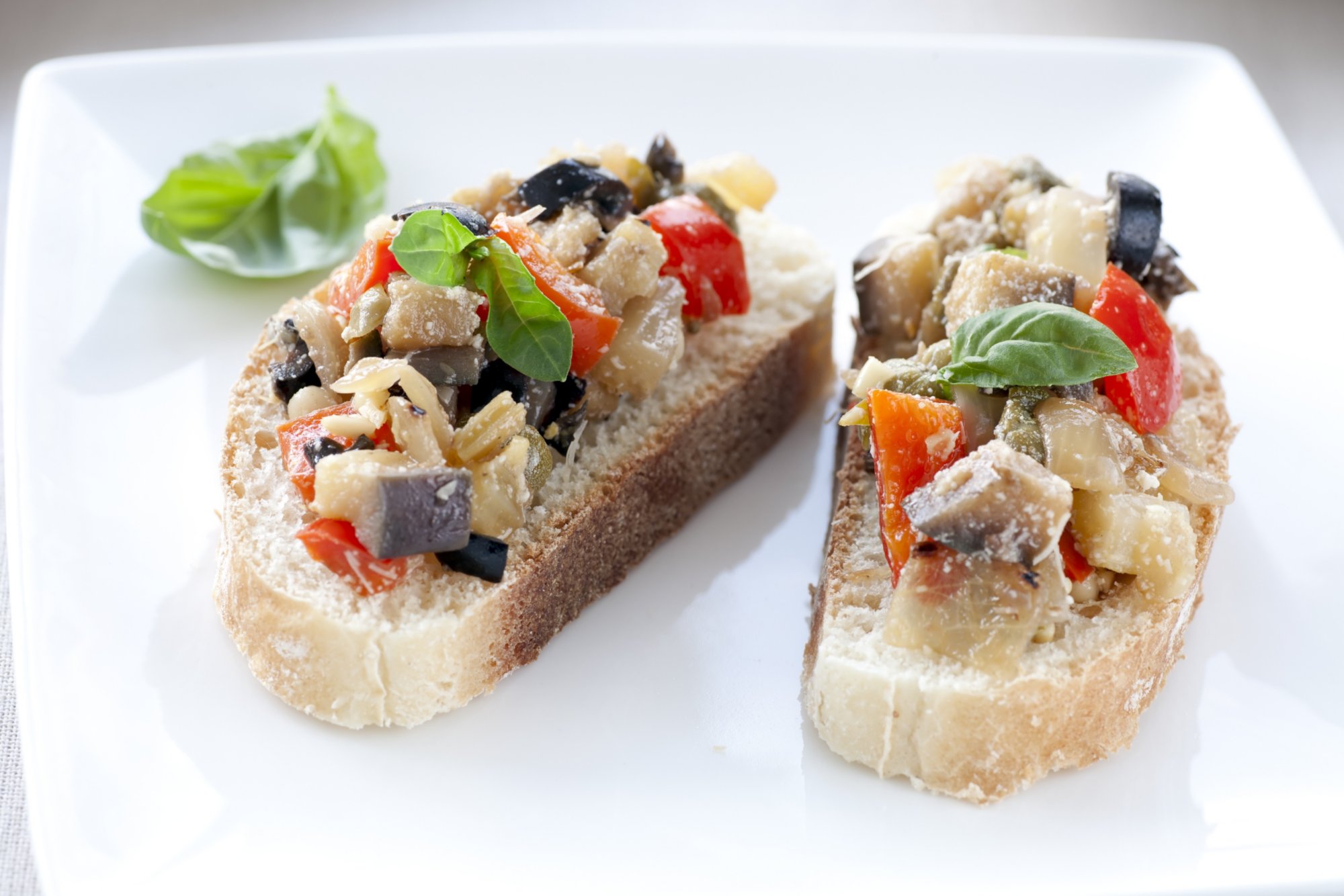 Eggplant Caviar Crostini with Roasted Red Peppers CalphalonUSAStore