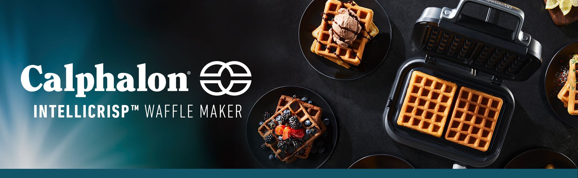 Calphalon IntelliCrisp™ Waffle Maker, Dark Stainless Steel