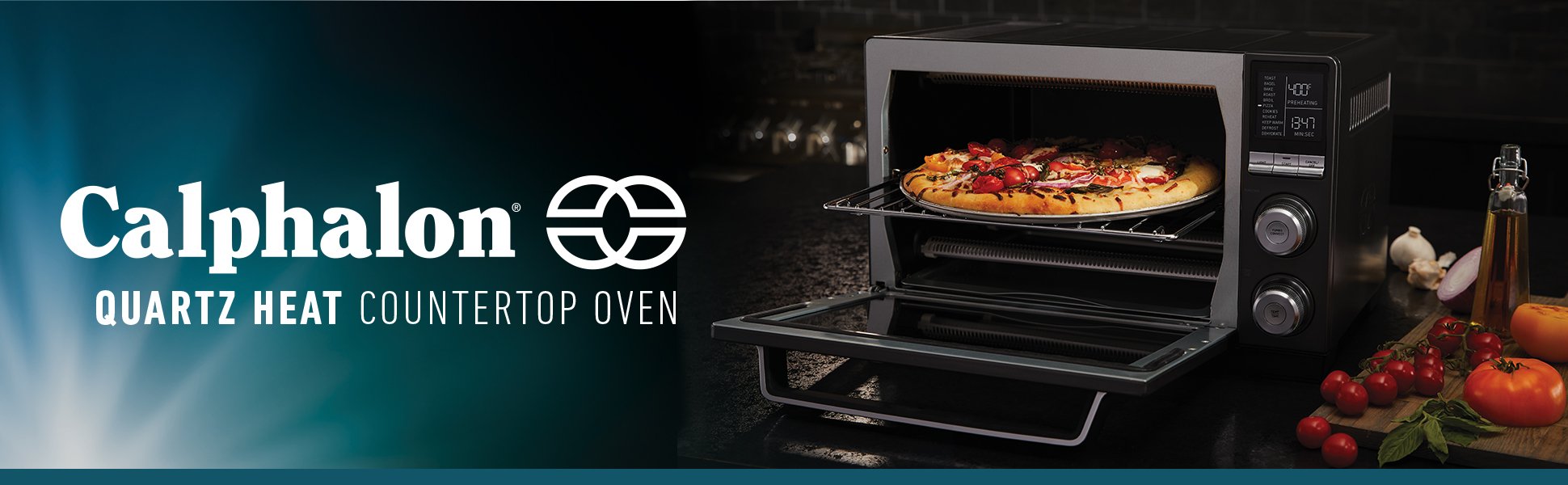 Calphalon Quartz Heat Countertop Oven Dark Stainless Steel